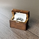 長方形の木製シングルリングボックス  内側がベルベットの磁気ウッドリング収納ケース  結婚式のための  バレンタイン・デー  キャメル  3.1x5.4x4.5cm PW-WG81623-01-4