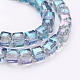 Chapelets de perles en verre électroplaqué X-EGLA-R064-6mm-09-3