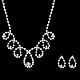 Shining Brass Rhinestone Wedding Bride Jewelry Sets SJEW-BB15874-2