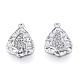 Brass Micro Pave Clear Cubic Zirconia Charms KK-N216-588P-2
