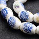 Flower Printed Handmade Porcelain European Beads PORC-I005-01-1