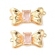 Brass Pave Cubic Zirconia Connector Charms KK-L208-01G-06-2