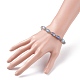 Bracciale elasticizzato con perle di vetro smerigliate ovali twist per donna ragazza BJEW-JB07247-5