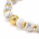 Pierre de lave naturelle galvanisée et perles de howlite synthétiques ensemble de bracelets extensibles pour fille femmes BJEW-JB06924-10