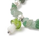 4 pièces 4 styles de puces de pierres précieuses mixtes naturelles et synthétiques et ensemble de bracelets extensibles en perles de verre BJEW-TA00207-5