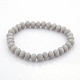Faceted Opaque Solid Color Crystal Glass Rondelle Beads Stretch Bracelets BJEW-F072-05-1