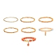 Ensemble de bracelets extensibles en perles de verre et pierres précieuses mélangées naturelles et synthétiques 7 pièces 7 styles BJEW-JB08892-03-4