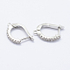 Brass Micro Pave Cubic Zirconia Hoop Earring Findings with Latch Back Closure KK-K220-08P-1