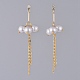 Eco-Friendly Glass Pearl Dangle Stud Earrings EJEW-JE03813-03-2