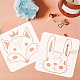 6Pcs 6 Styles Hexagon PET Hollow Out Drawing Painting Stencils DIY-WH0394-0038-3