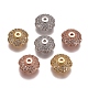 6 -petal真鍮マイクロクリアキュービックジルコニアビーズキャップ  花  ミックスカラー  10x4mm  穴：1.2mm ZIRC-G153-30-1