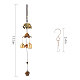 GORGECRAFT Antique Copper Wind Chime Retro Bronze Wind Chime 44.5cm Long with Swivel Hooks Clips for Windchimes Outdoor Living Yard Garden Wall Hanging Decoration Elephant Ornaments Lucky Metal HJEW-GF0001-07-3