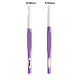 ABS プラスチックかぎ針編みフック針  TPRハンドル付  かぎ針編みの裁縫道具を編むため  紫色のメディア  195mm  ピン：12mm SENE-PW0003-095C-1