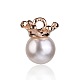 Ciondoli in finta perla acrilica in lega di fiori PALLOY-F110-01G-2