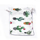 ポリコットン（ポリエステルコットン）パッキングポーチ巾着袋  サボテン印刷  カラフル  18x13cm ABAG-T007-02L-4