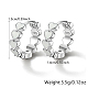 Rhodium Plated 925 Sterling Silver Huggie Hoop Earrings for Women DS9629-1-3