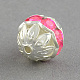 Round Brass Glass Rhinestone Beads KK-S130A-03-2