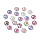 Cabuchones de cristal de impreso medio redondo / cúpula florales GGLA-A002-12mm-UU-1