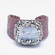 Snakeskin Leather Cuff Rings RJEW-P066-15A-2