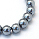 Cottura dipinto di perle di vetro perlato fili di perline rotondo X-HY-Q330-8mm-12-2