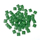 モザイクガラスタイル  染色正方形片  家の装飾やdiyの工芸品  グリーン  9.5x9.5x4~4.5mm  約300個/袋 GLAA-D091-01-1