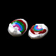 バロック天然ケシパールビーズ  エナメル  淡水真珠  虹のある楕円形  オーバル  17~18x14~15.5x5~6.5mm  穴：1mm PEAR-K008-02-3