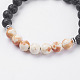 Bracelets extensibles de perles en lave naturelle BJEW-I241-13C-2