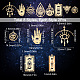 SUNNYCLUE 1 Box 16Pcs Tarot Style Stainless Steel Charms Hamsa Hand Evil Eye Charms Flat Round Sun Moon Charm Rectangle Card Double Sided Hollow Teardrop Charms for Jewelry Making Charm DIY Craft STAS-SC0004-57-2
