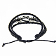 Adjustable PU Leather Cord Snap Bracelets BJEW-L644-D03-3