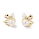 Natural Pearl Swan Stud Earrings EJEW-P256-66G-1