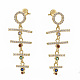 Orecchini pendenti in ottone zirconi colorati con micro pavè di zirconi colorati EJEW-S208-055-2