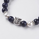 Synthetic Blue Goldstone and Shell Beads Stretch Bracelets BJEW-I241-09F-2
