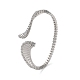 Bracelets de manchette en laiton en forme de serpent avec micro pavé de zircone cubique BJEW-D039-07P-1