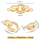 SUPERFINDINGS 6 Sets Brass Micro Pave Cubic Zirconia Fold Over Clasps Oval Crystal Rhinestone Foldover Extension Clasp 2 Colors Necklace Bracelet Extenders for Jewelry Making KK-FH0002-31-6