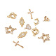 12Pcs 6 Styles Brass Micro Pave Clear Cubic Zirconia Connector Charms KK-TA0001-14-3