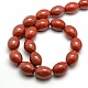 Oval Natural Red Jasper Beads Strands G-P062-06-2