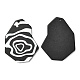 オペークアクリルパーツ  ブラック＆ホワイト  花を持つポリゴン  ブラック  35x27.5x2.2mm  穴：1.5mm SACR-L003-06-2