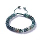 Adjustable Natural Moss Agate Braided Bead Bracelets BJEW-F369-A04-1