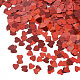 バレンタインデーの飾りアクセサリー  ポリ塩化ビニールのプラスチック製のスパンコール/スパンコールビーズ  穴なし/ドリルなしビーズ  片面レーザーブライトフレーク  ハート  レッド  3x3x0.1mm  約6500個/500g PVC-T005-037-2-2