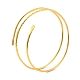 ワイヤーラップ上腕カフバンド  女の子の女性のための合金オープンアームレットバングル  ゴールドカラー  内径：3-3/8インチ（8.6cm） AJEW-G033-07G-3