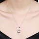 Silver Plated Brass Cubic Zirconia Heart To Heart Pendant Necklaces NJEW-BB16180-7