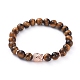 Buddha Natural Tiger Eye Beads Stretch Bracelets BJEW-JB04977-03-1