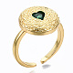 Brass Micro Pave Cubic Zirconia Cuff Rings RJEW-S045-071-NR-5