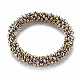 Pulseras elásticas de perlas de vidrio opaco facetado brillante BJEW-S144-003G-01-2