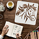 FINGERINSPIRE Horse Head Stencil 30x30cm Reusable Horse Drawing Stencil Horse Painting Airbrush Stencil for Decoration Animal Template for Painting on Furniture DIY-WH0172-578-3