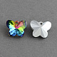 Butterfly Electroplated Glass Pendants X-EGLA-R083-04-1