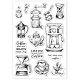 GLOBLELAND Vintage Coffee Tools Clear Stamps Retro Coffee Bean Cup Silicone Clear Stamp Seals for Cards Making DIY Scrapbooking Photo Journal Album Decoration DIY-WH0167-57-0247-8