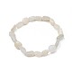 Natürliche weiße Mondstein-Stretch-Perlenarmbänder BJEW-K213-C02-1