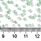8/0 ガラスシードビーズ  透明インサイドカラー  丸い穴  ラウンド  薄緑  8/0  3~4x2~3mm  穴：0.8mm  約3333個/100g X1-SEED-A014-3mm-135-4