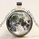 Starry Sky Pattern Flat Round Glass Pendant Necklaces NJEW-N0051-019A-02-1